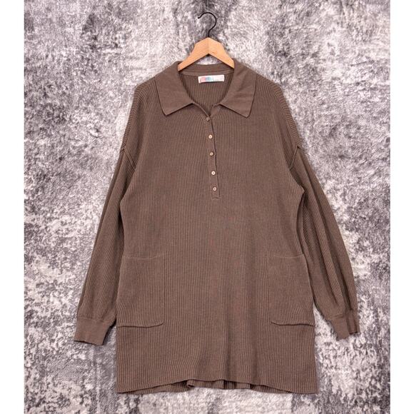 Free People Dresses & Skirts - Free People Beach Picnic Sweater Dress Large Womens Brown